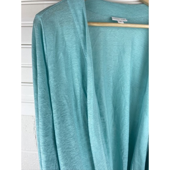 J. Jill Love Linen Cardigan Sweater Womens Medium P teal Knit cardigan - Picture 4 of 7